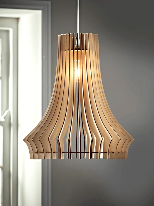 Wooden Slatted Tapered Pendant