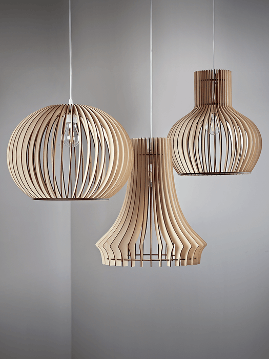 Wooden Slatted Tapered Pendant