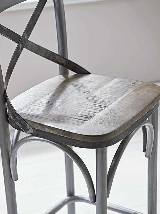 Antique Zinc Cross Back Stool