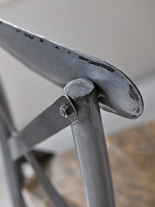 Antique Zinc Cross Back Stool