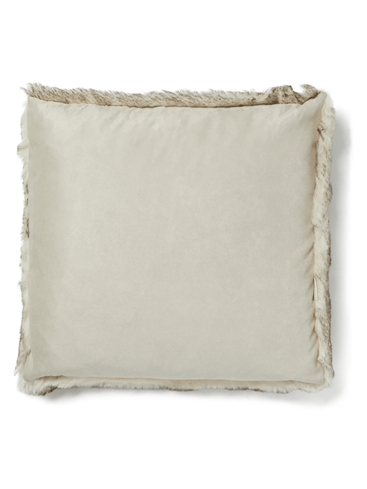 Supersoft Faux Fur Square Cushion - Snow Fox