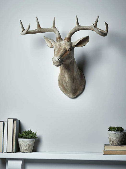 Faux Wooden Deer Head