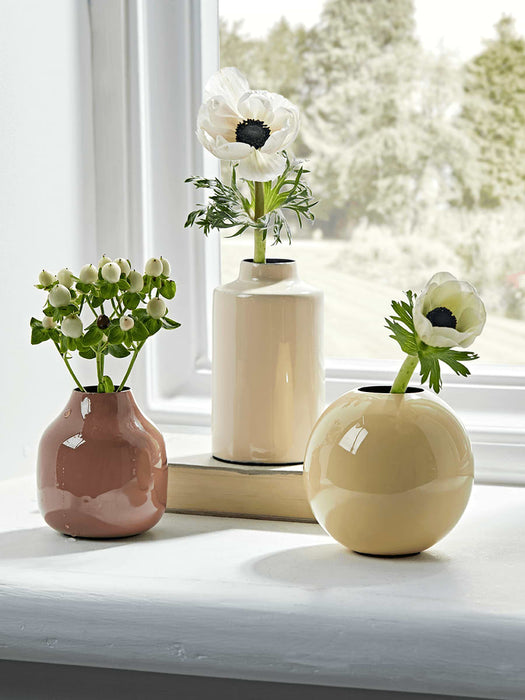 Three Enamel Bud Vases