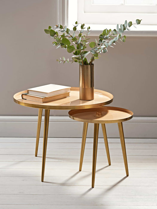 Enamelled Table Small - Apricot Blush