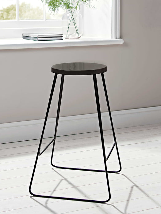 Enamel Top Bar Stool - Charcoal