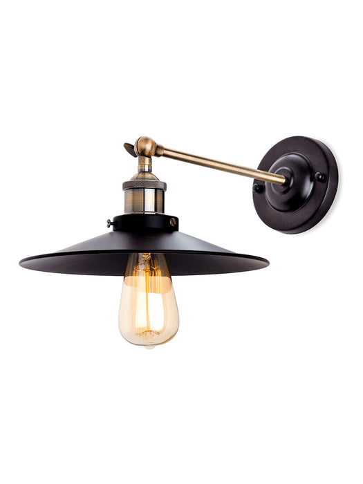 Black Flat Shade Wall Light