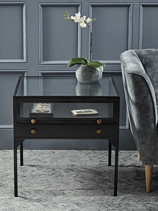 Glass Display Table - Black