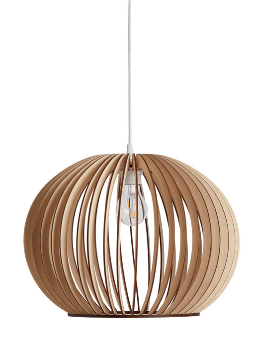 Wooden Slatted Globe Pendant