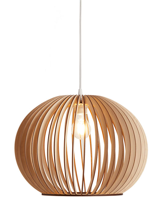 Wooden Slatted Globe Pendant