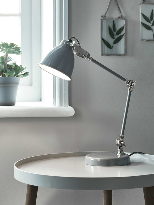 Nova Desk Lamp - Grey & Nickel