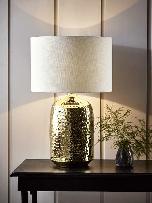 Hammered Table Lamp - Brass