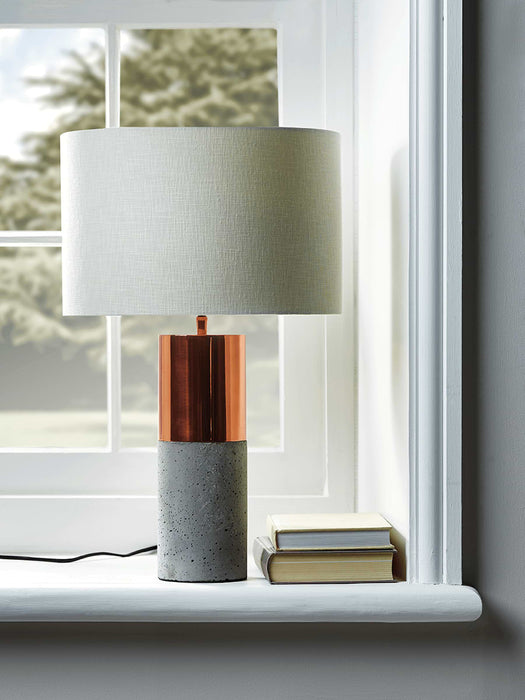 Concrete & Copper Table Lamp