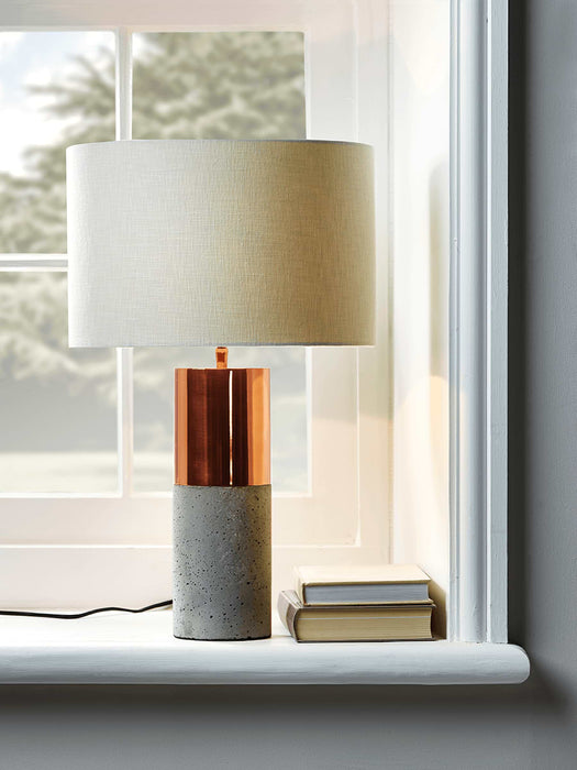 Concrete & Copper Table Lamp