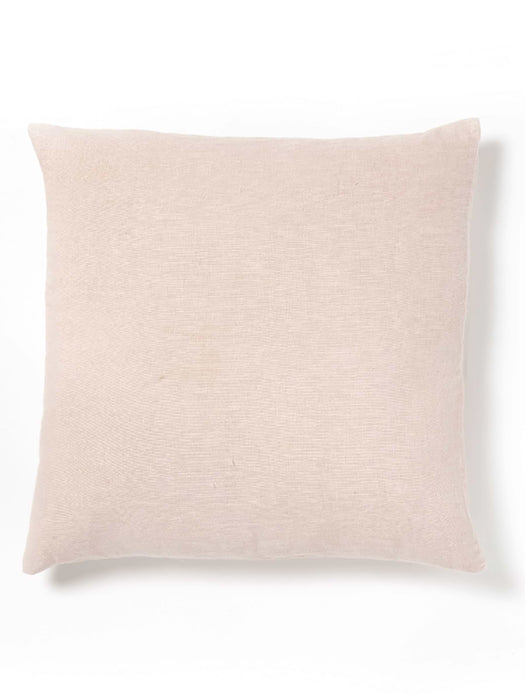 Buttoned Linen Cushion - Blush