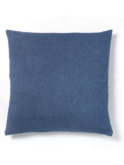 Buttoned Linen Cushion - Blue