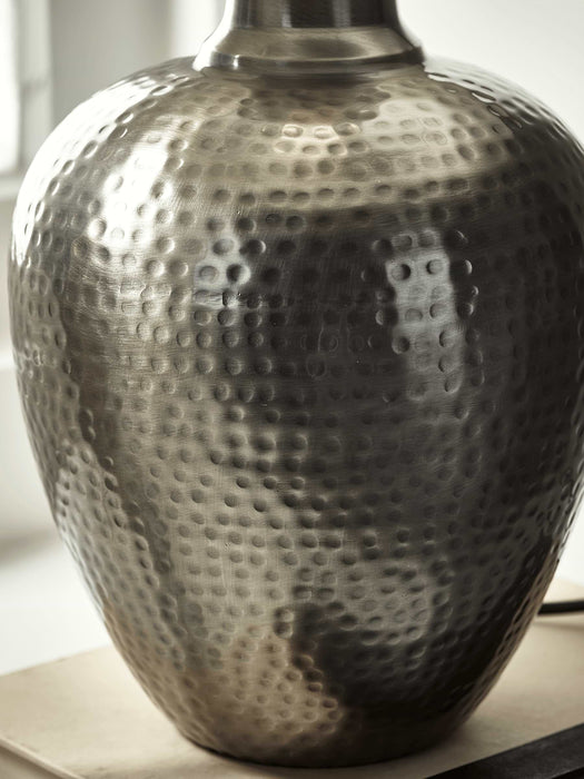 Hammered Nickel Table Lamp