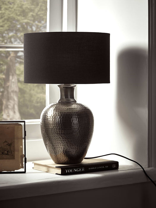 Hammered Nickel Table Lamp