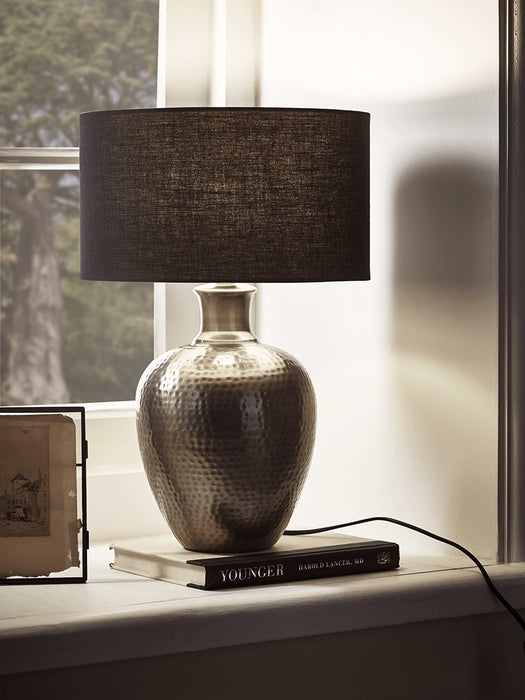 Hammered Nickel Table Lamp