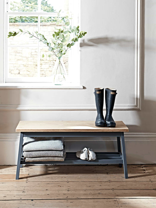 Oak & Charcoal Bench