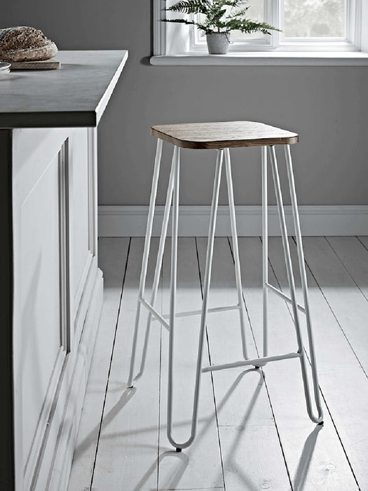 White Hairpin Bar Stool