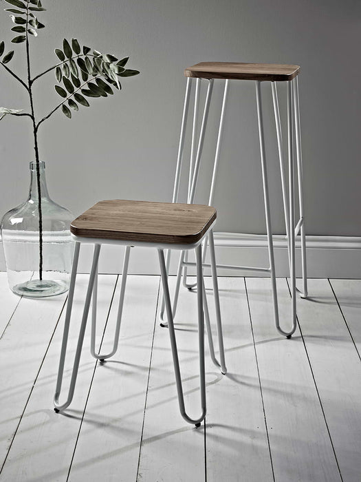 White Hairpin Bar Stool