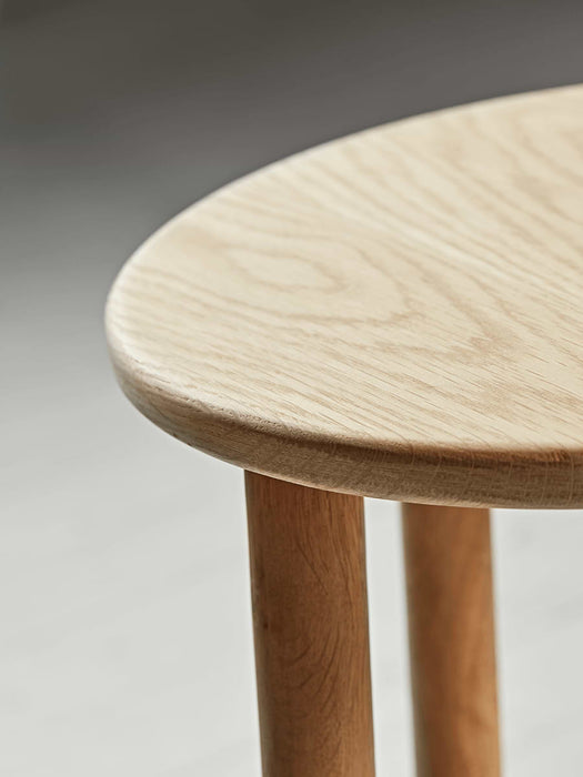 Round Oak Bar Stool - Natural
