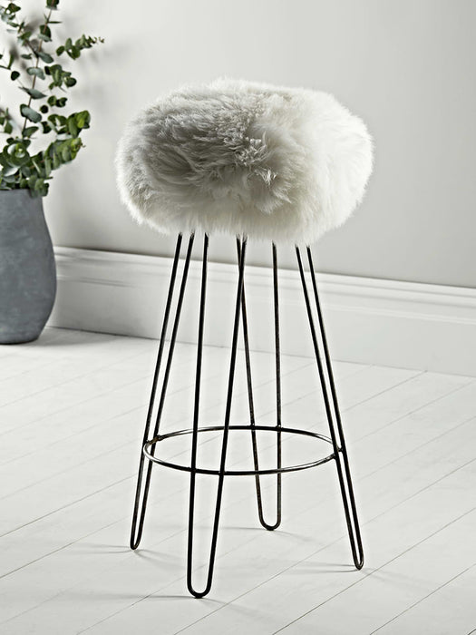 Sheepskin Bar Stool - Ivory