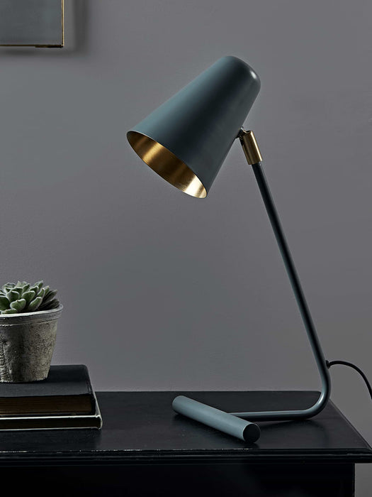 Smoke Green Conical Desk Lamp