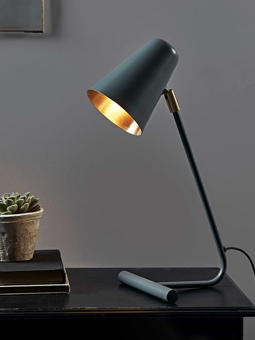 Smoke Green Conical Desk Lamp