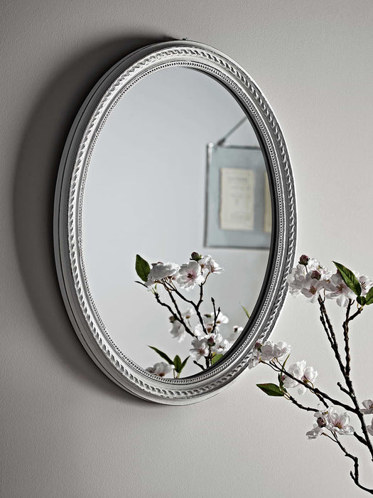 Small White Oval Mirror