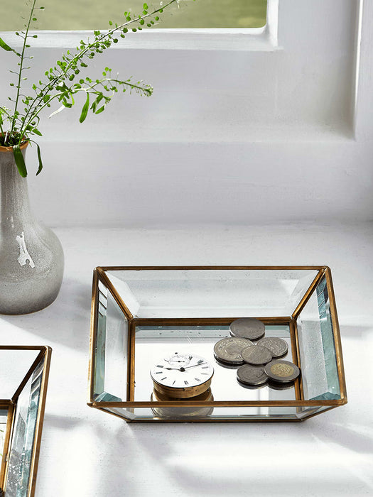 Brass & Glass Trinket Dish - Square