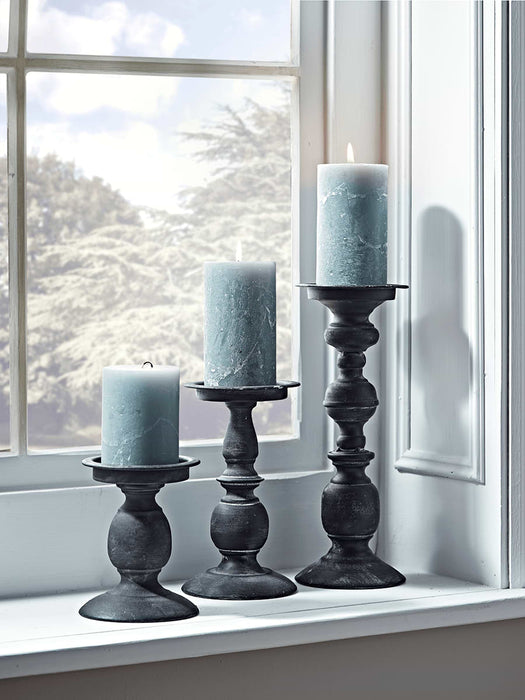 Black Metal Pillar Candle Holder - Medium