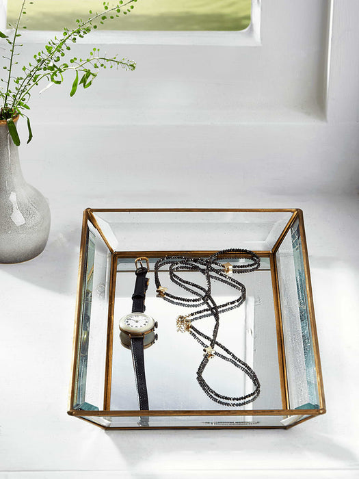 Brass & Glass Trinket Dish - Rectangle