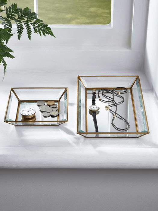 Brass & Glass Trinket Dish - Rectangle