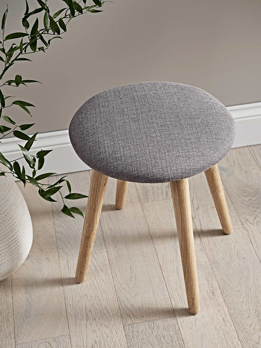 Upholstered Low Stool - Grey