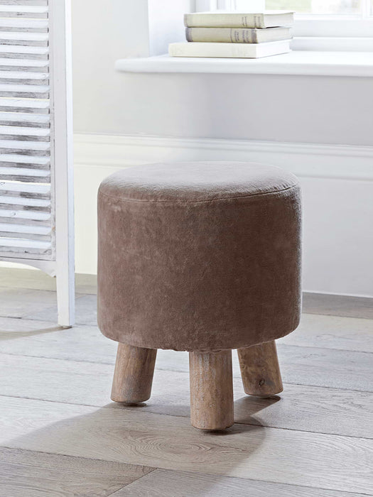 Low Velvet Stool - Mink