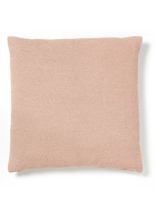 Waffle & Velvet Cushion - Blush