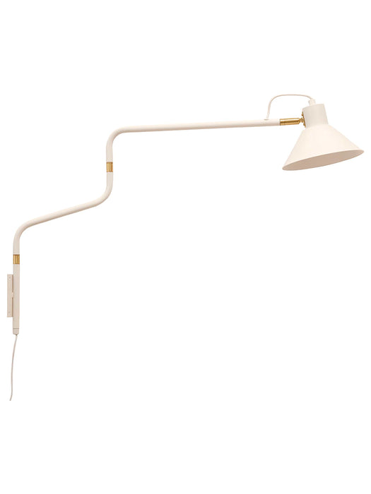 Angled White & Brass Wall Light