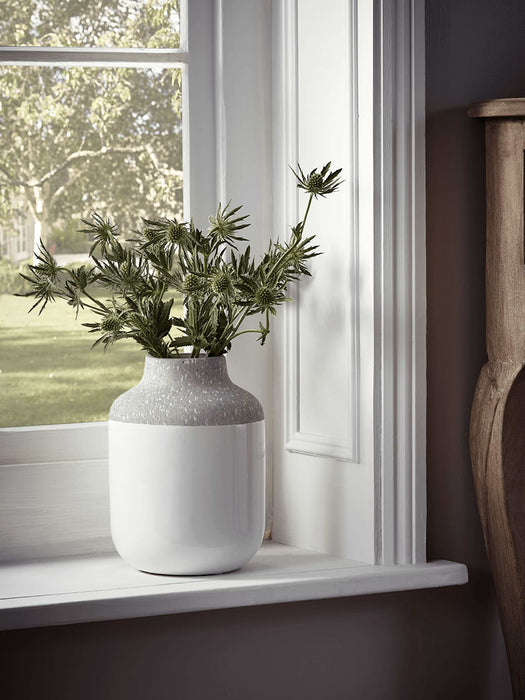 White & Grey Dipped Vase