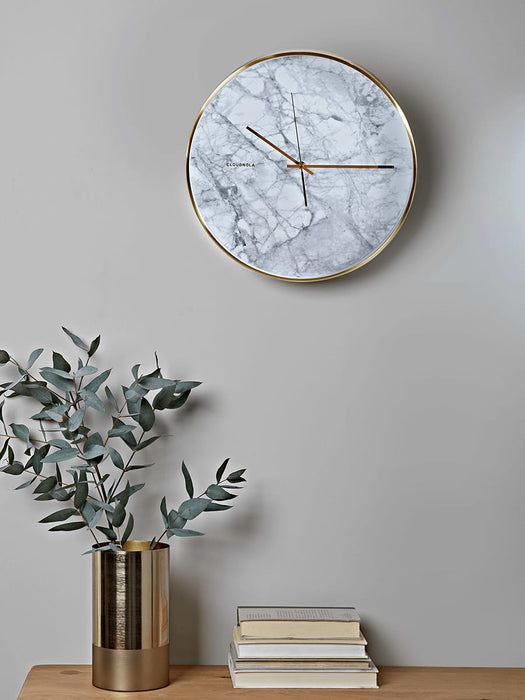 White Marble & Brass Clock