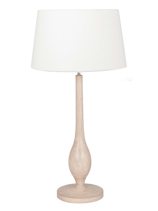 Tall Wooden Fluted Table Lamp