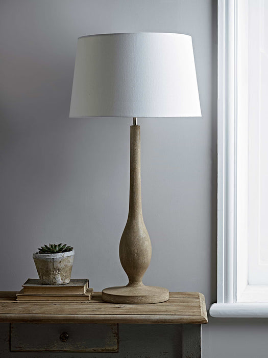 Tall Wooden Fluted Table Lamp