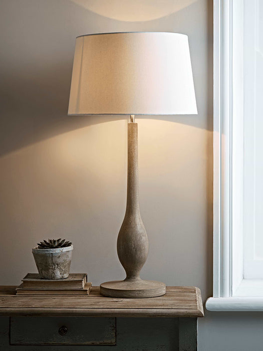 Tall Wooden Fluted Table Lamp