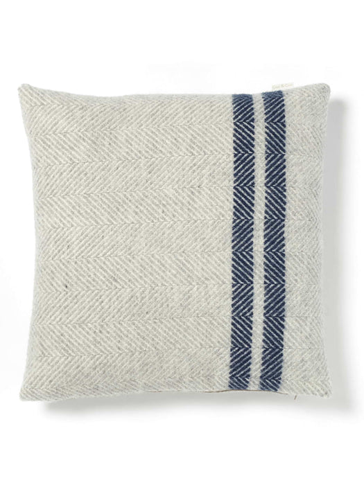 Soft Wool Cushion - Blue French Stripe