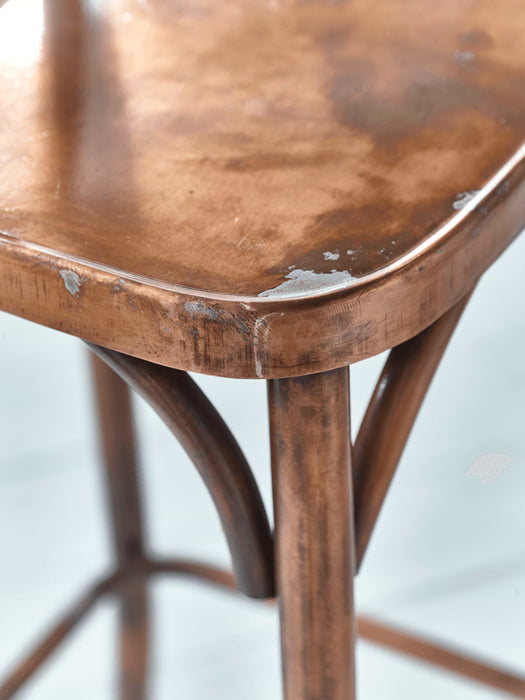 Industrial Cross Back Stool - Antique Copper