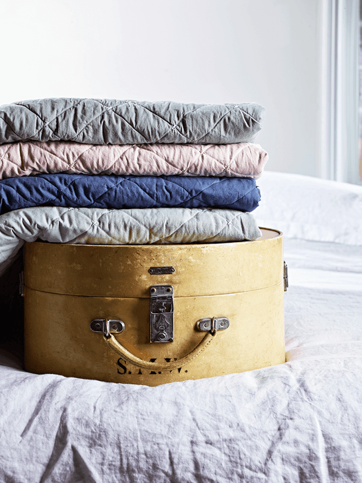 Cotton Quilted Kingsize Bedspread - Blue
