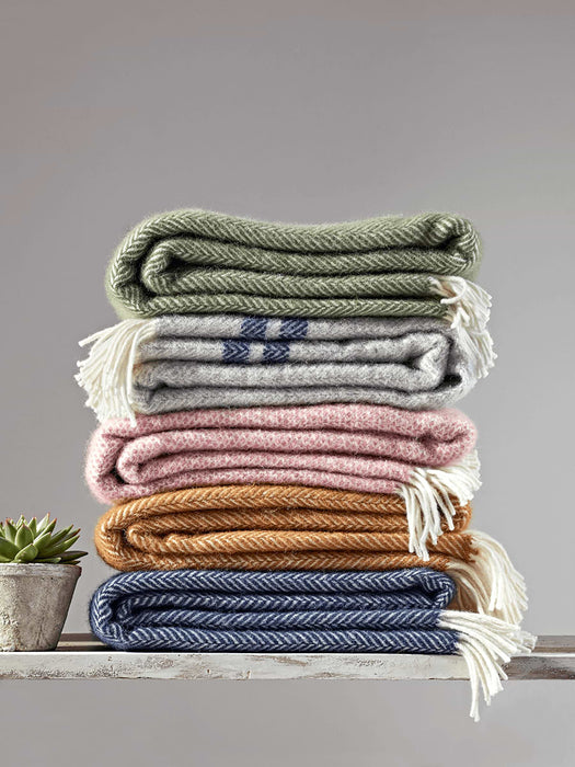 Soft Wool Throw - Olive Green