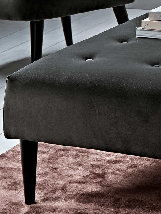 Marlborough Ottoman - Slate Cotton Velvet