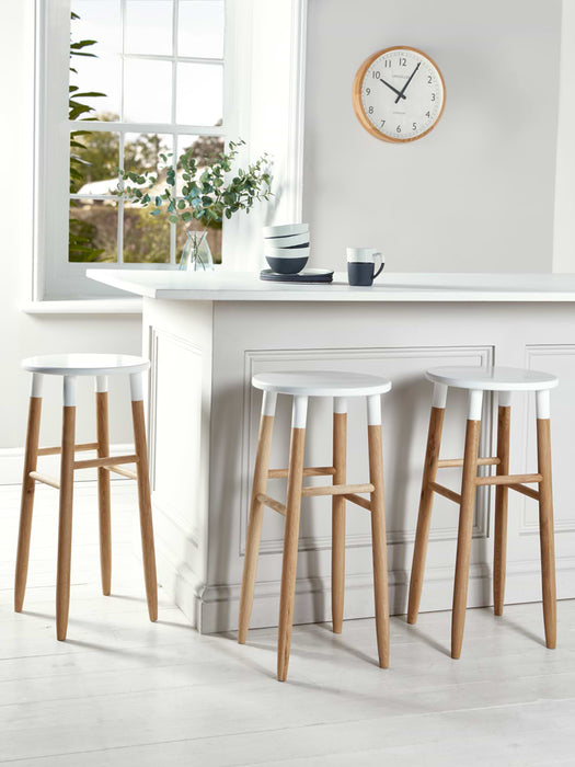 Oak Bar Stool - White