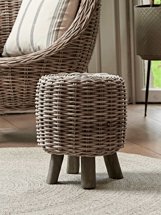 Round Rattan Low Stool